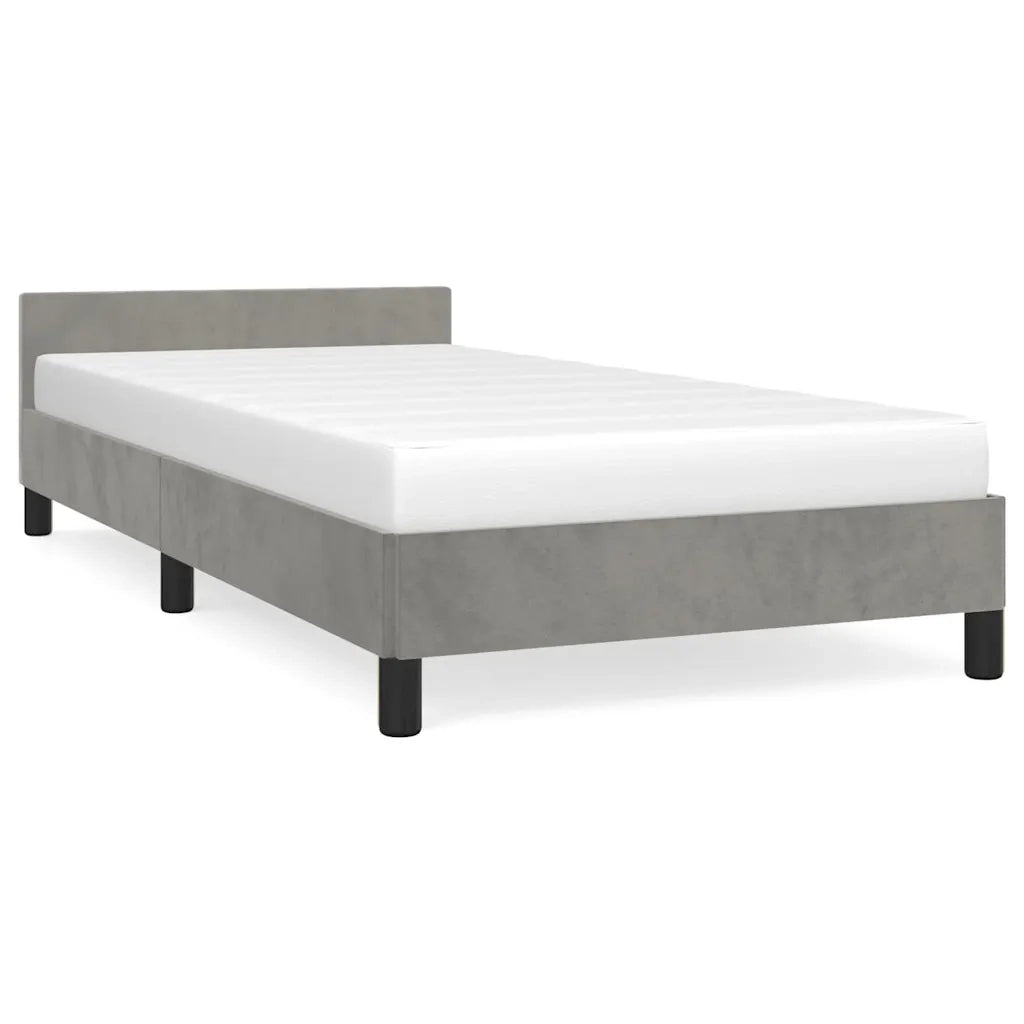 Giroletto senza Materasso Grigio Chiaro 90x200 cm Velluto 347549