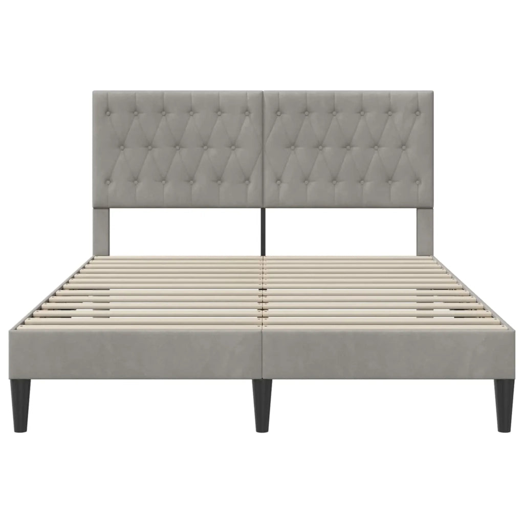 Struttura del letto Grigio Chiaro 120 x 200 cm Velluto