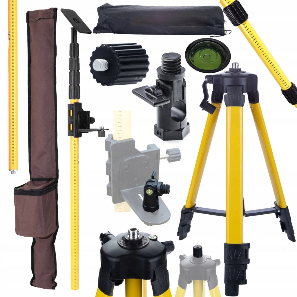 Asta e Stativo per Livella Laser Rosfix – Altezza Regolabile 420cm + 43-120cm | Adattatori 5/8” e 1/4”