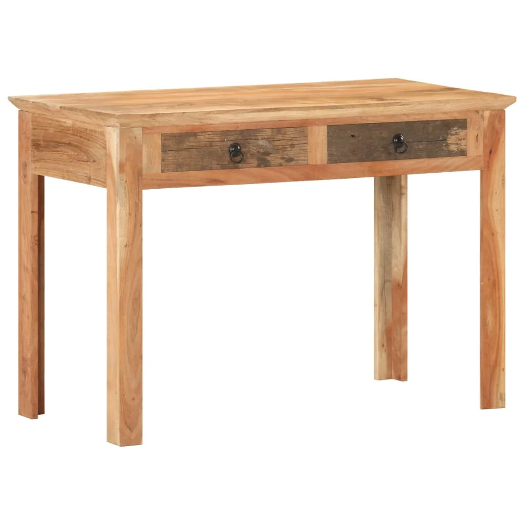 Scrivania tavolo postazione di lavoro mobile per computer studio 110 x 50 x 75 cm legno massello di recupero marrone 02_0023368