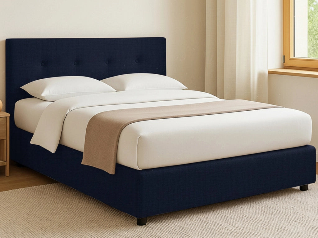 Oxford, Letto Matrimoniale Sfoderabile Made in Italy, Viola Scuro