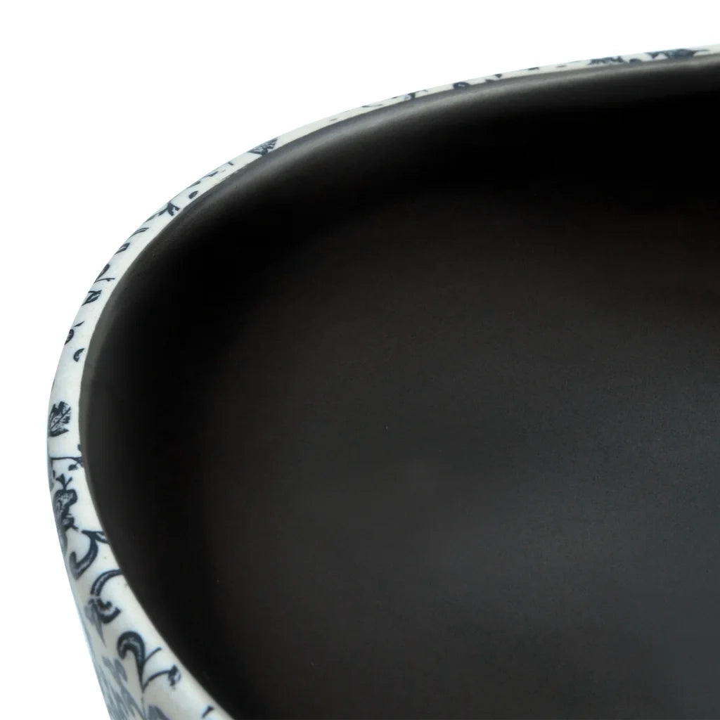 Lavabo da Appoggio Nero e Blu Ovale 47x33x13 cm Ceramica CFW8016953