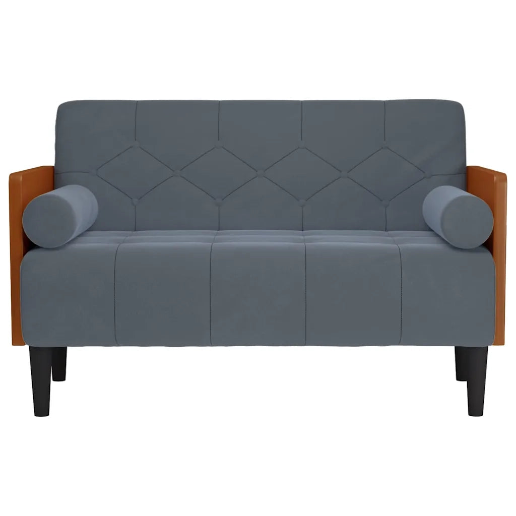 Divano Divanetto con Cuscini Bolster Grigio Scuro 110 cm 4100602