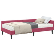 Letto singolo | Letto per adulti | Struttura Letto Angolare con Materasso 2 pcs Verde Velluto