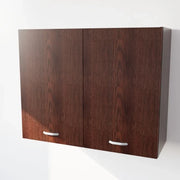 Pensile Cucina  in Legno Nobilitato Wenge, Mobile Alto con 2 Ante, Pensile Componibile Moderno Made in Italy (H72XL80XP33cm)