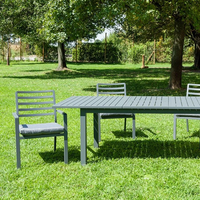 Tavolo da esterno DEDALO in alluminio, allungabile da 160 a 270 cm - Tavolo Da Esterno Dedalo In Alluminio, Allungabile Da 160 A 270 Cm Colore Bianco, Allungabile Da 160 A 210 Cm