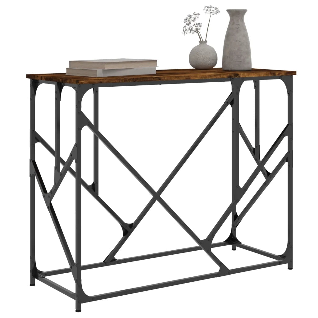 Tavolo Consolle | Tavolo d'Ingresso Rovere Fumo 100x40x80 cm in Legno Multistrato