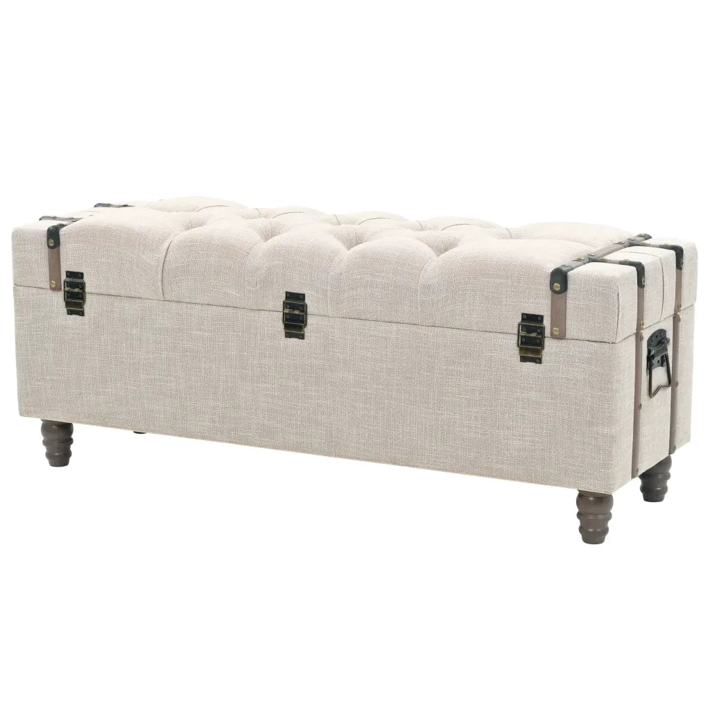 Set Cassapanche 3 pz in Legno Massello e Acciaio 112x37x45 cm cod mxl 40084