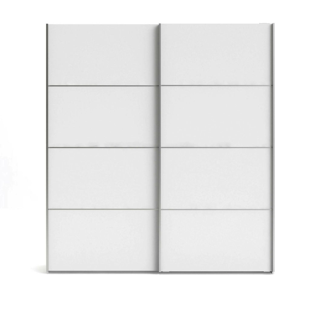 Guardaroba 2 ante Cassano, Mobile camera da letto, Cabina armadio portabiti, Armadio appendiabiti, 182x64 h202 cm, Bianco