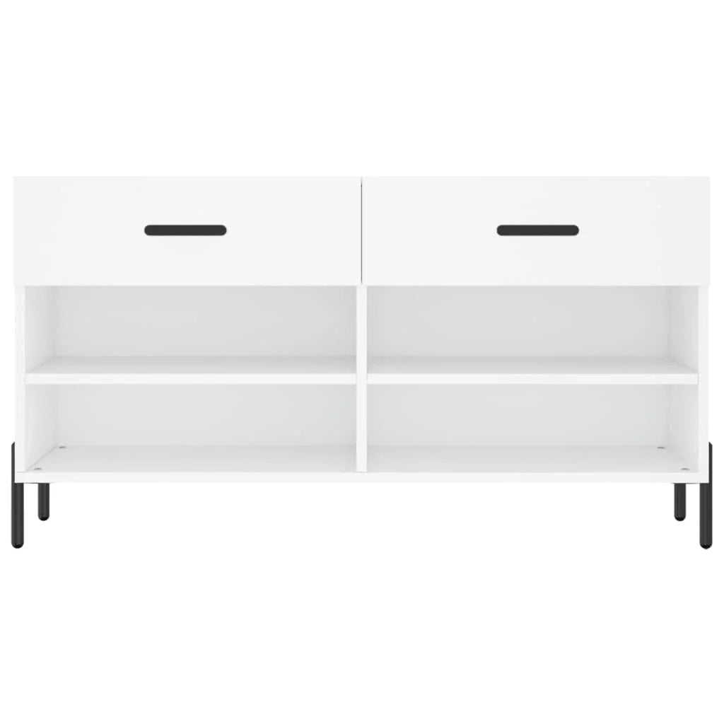 Panca portascarpe/stivali cassettiera scaffale mobiletto portaoggetti per ingresso 102 x 35 x 55 cm legno ingegnerizzato bianco 02_0022883