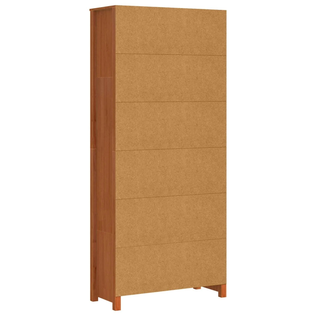 Armadio per Libri Marrone cerato 80 x 35 x 183 cm Pino massello 869976