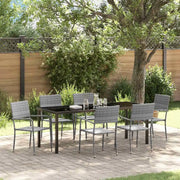 Set da Pranzo per Giardino con cuscino 7 pcs Grigio polyrattan 3380048