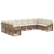 Set Divano da Giardino 10 pcs Beige polyrattan 3436116