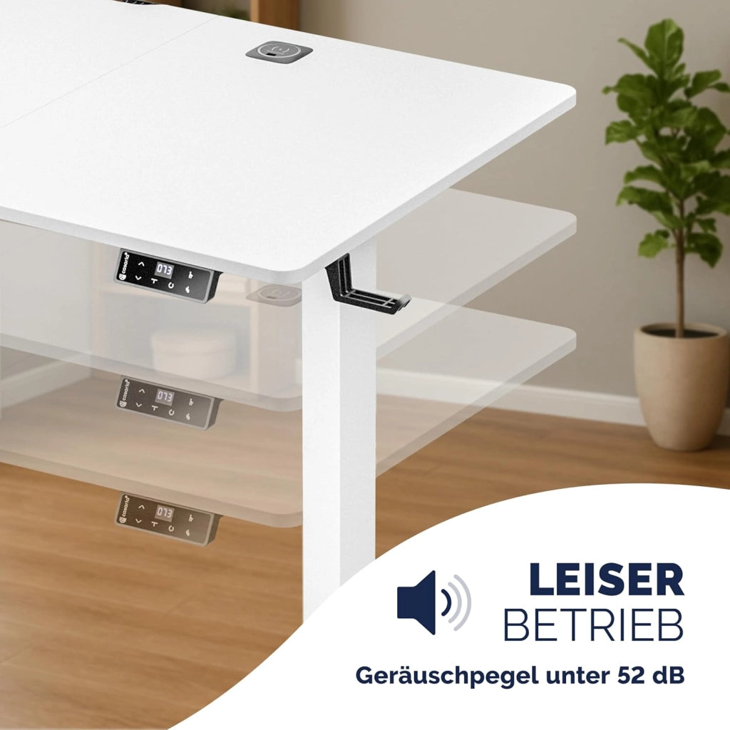 ® Scrivania Elettrica 140 x 70 cm Ergonomica Regolabile Altezza Caricatore Wireless Porta USB-C/A Display LCD Funzione Memoria Carico Max 80kg