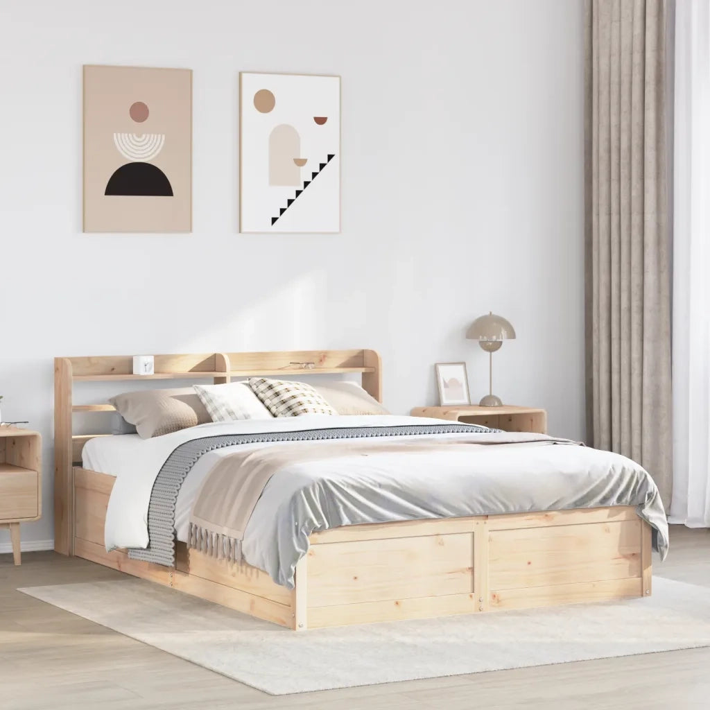 Giroletto con Testiera 135x190 cm in Legno Massello di Pino