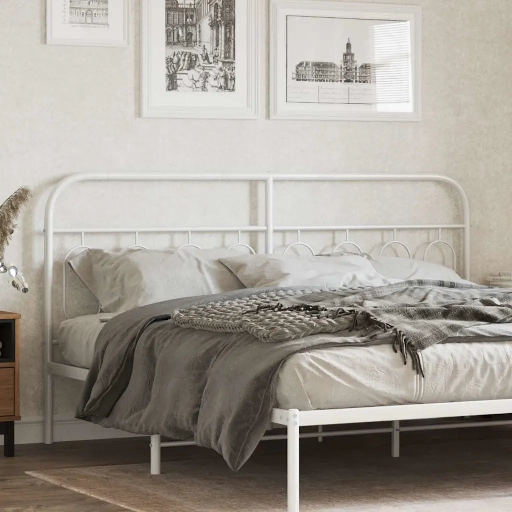 vidaXL Testiera in Metallo Bianco 183 cm
