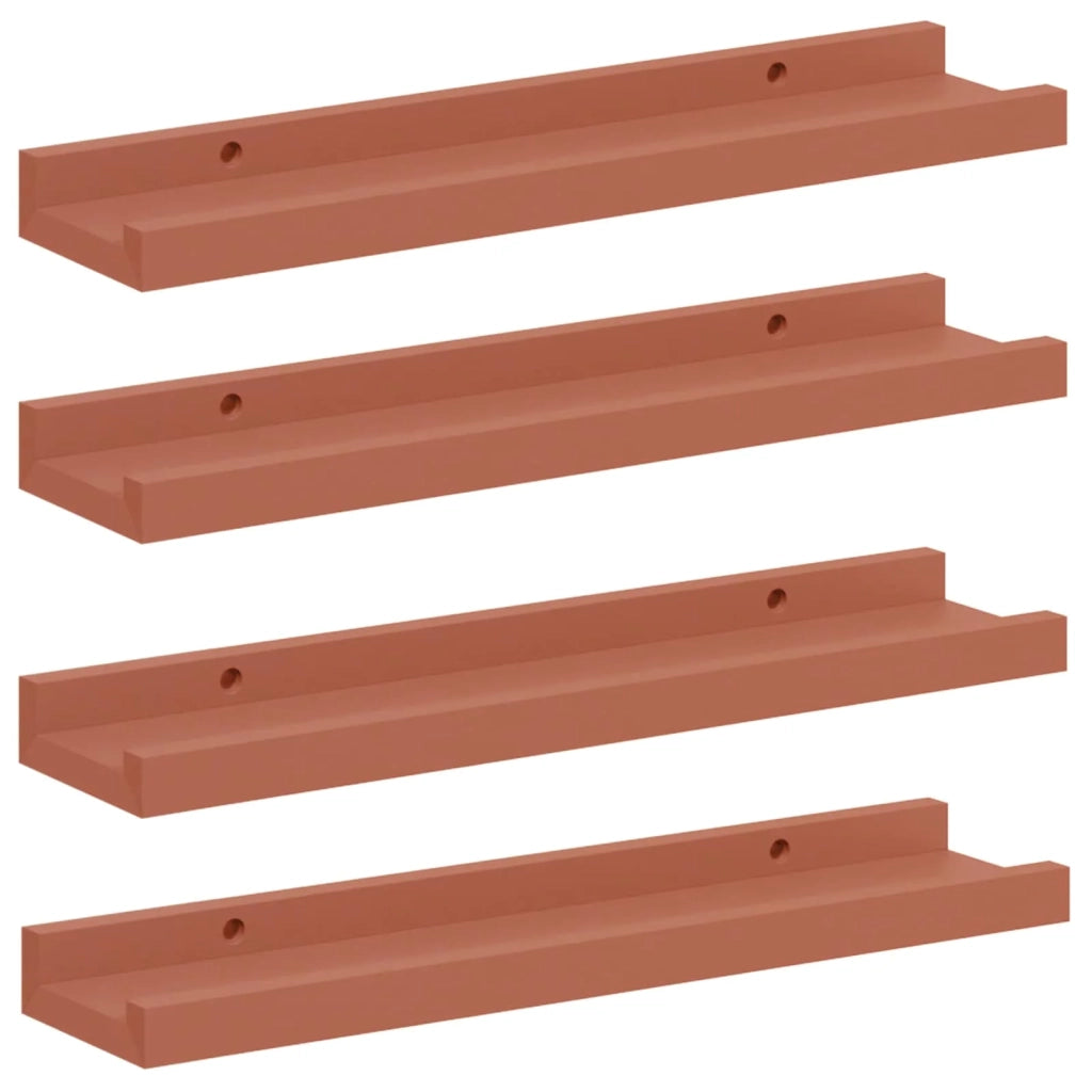 Scaffale da parete 4 pcs Rosso 40 x 9 x 3 cm Legno multistrato