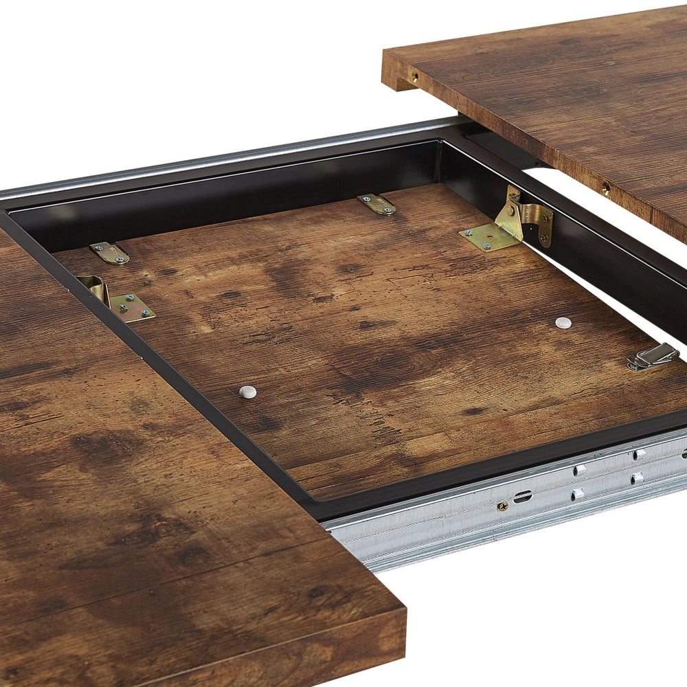 Tavolo da pranzo in legno chiaro colore Nero gambe in metallo MDF allungabile 140/180 x 90 cm tradizionale estensione
