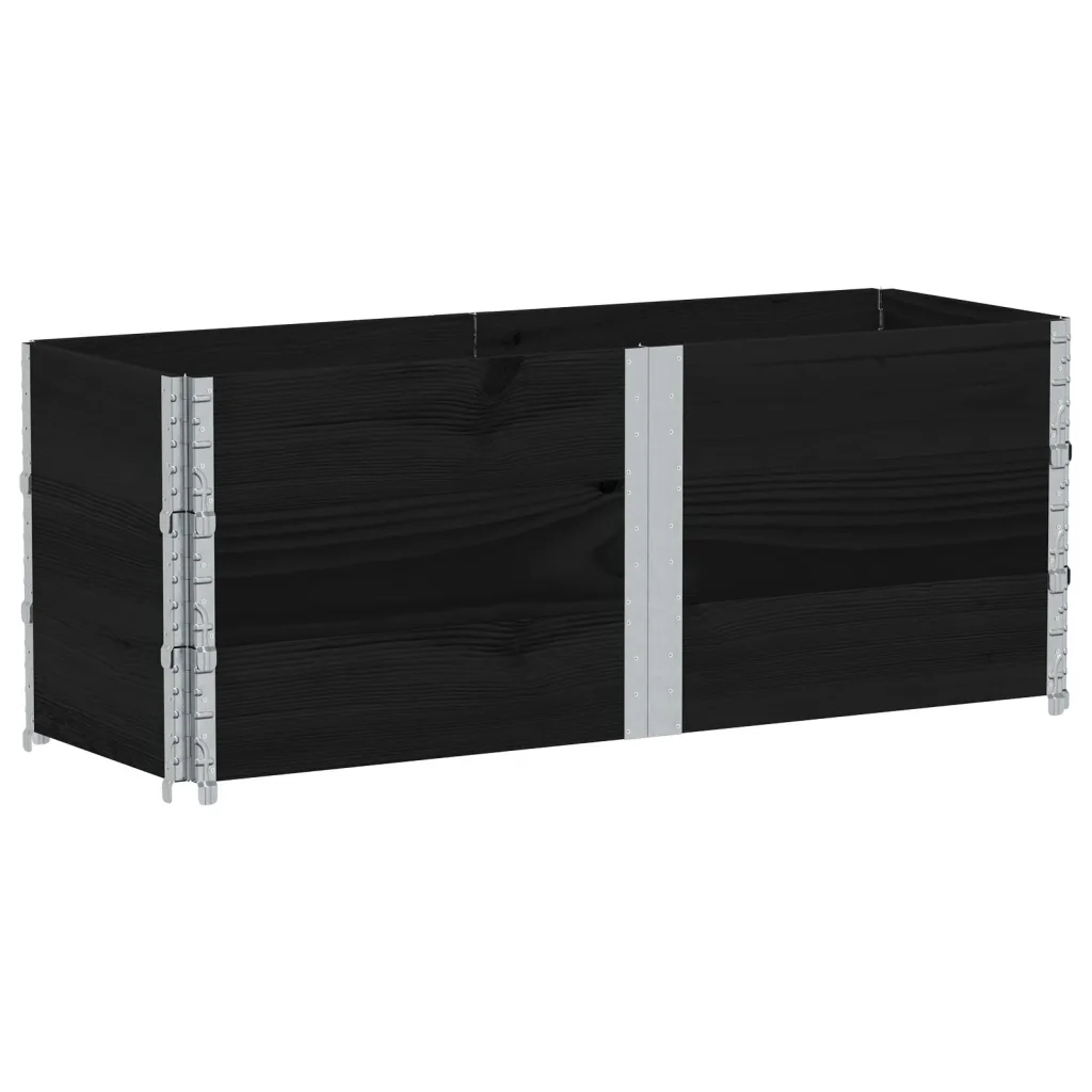 Paretali per Pallet 3 pz Neri 150x50cm Legno Massello di Pino CFW1943456
