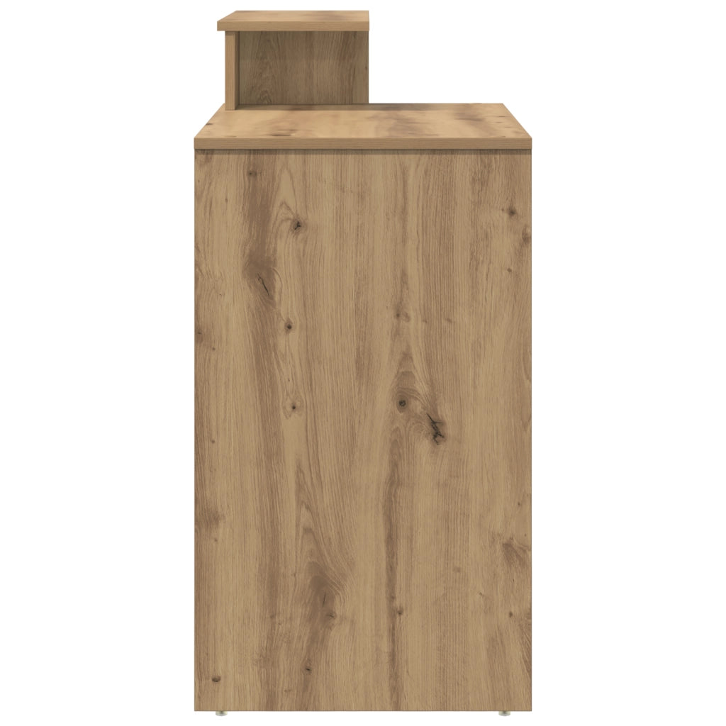 Scrivania con spazio di archiviazione in rovere artigianale 120.5x44x88.5 cm Legno ingegnerizzato