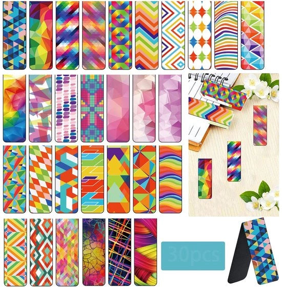 Leggii per libri 30 pezzi - Indicazioni magnetiche - Note ottiche colorate - Marche autoadesive - Utilizzo multifunzionale - Ideali per scuola e casa