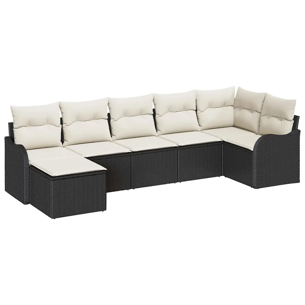 Set Divano da Giardino Nero polyrattan 3345787