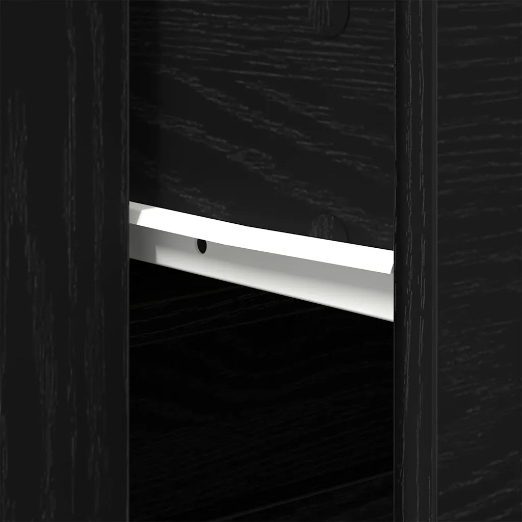 Credenza Rovere Nero 80 x 33 x 150 cm Legno multistrato 3333081