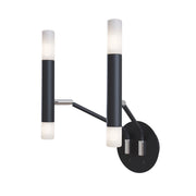 Applique Da Parete Moderno Vigo Metallo Nero Vetro 4 Luci G9 25W