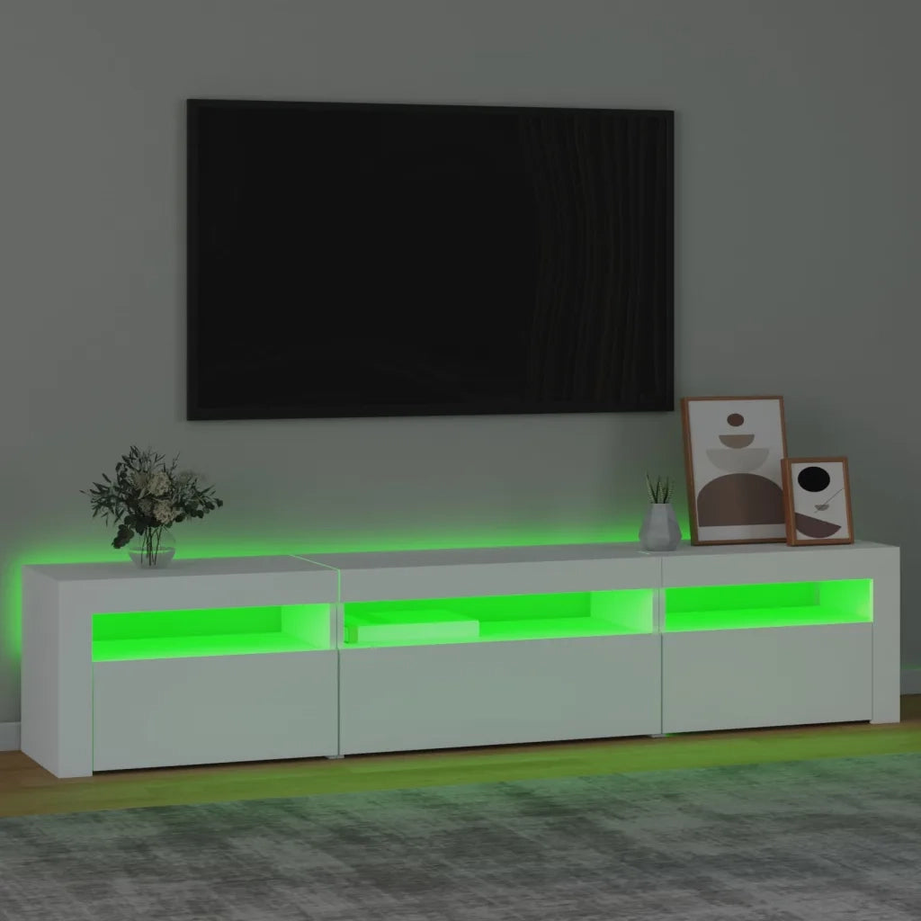 Mobile TV | Armadietto TV | Mobile Porta TV con Luci LED Bianco 195x35x40 cm