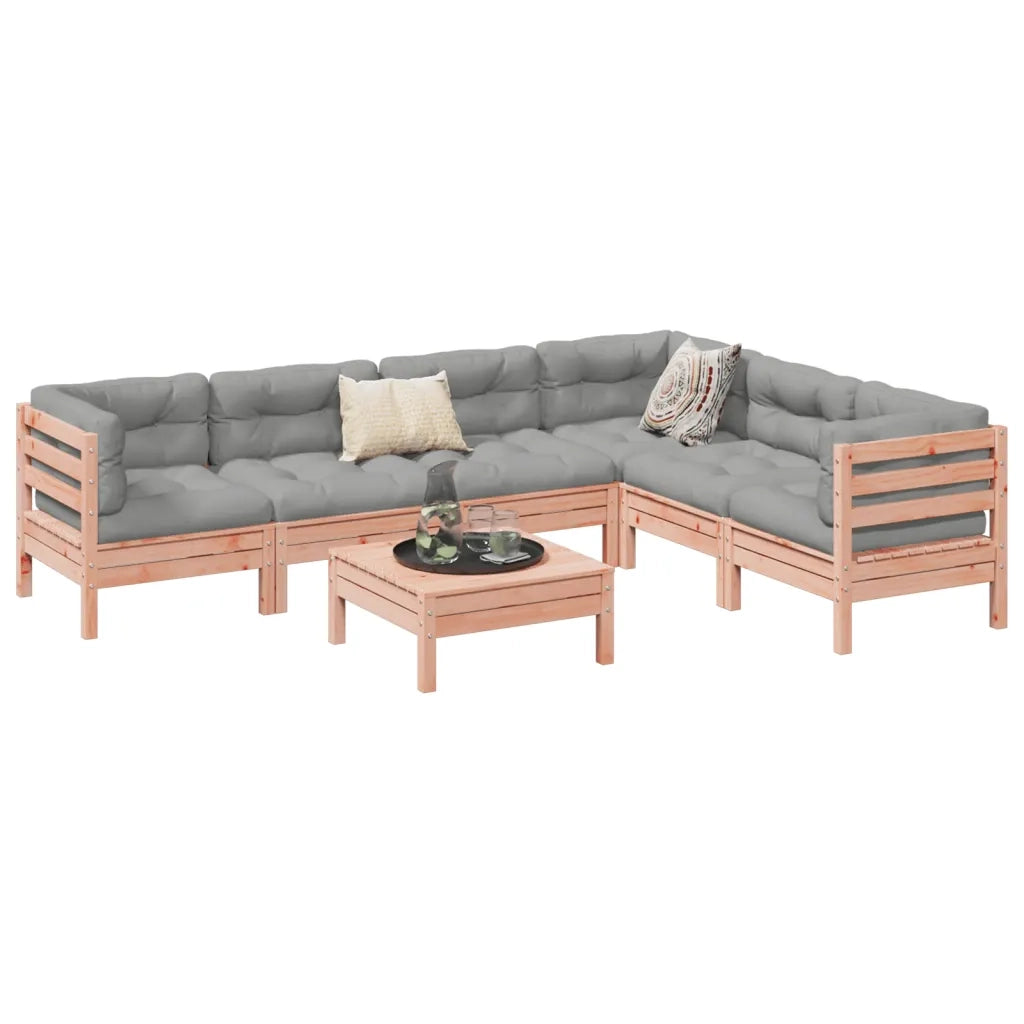 Set Divani Giardino 7 pz Cuscini Legno Massello Abete Douglas 3299472