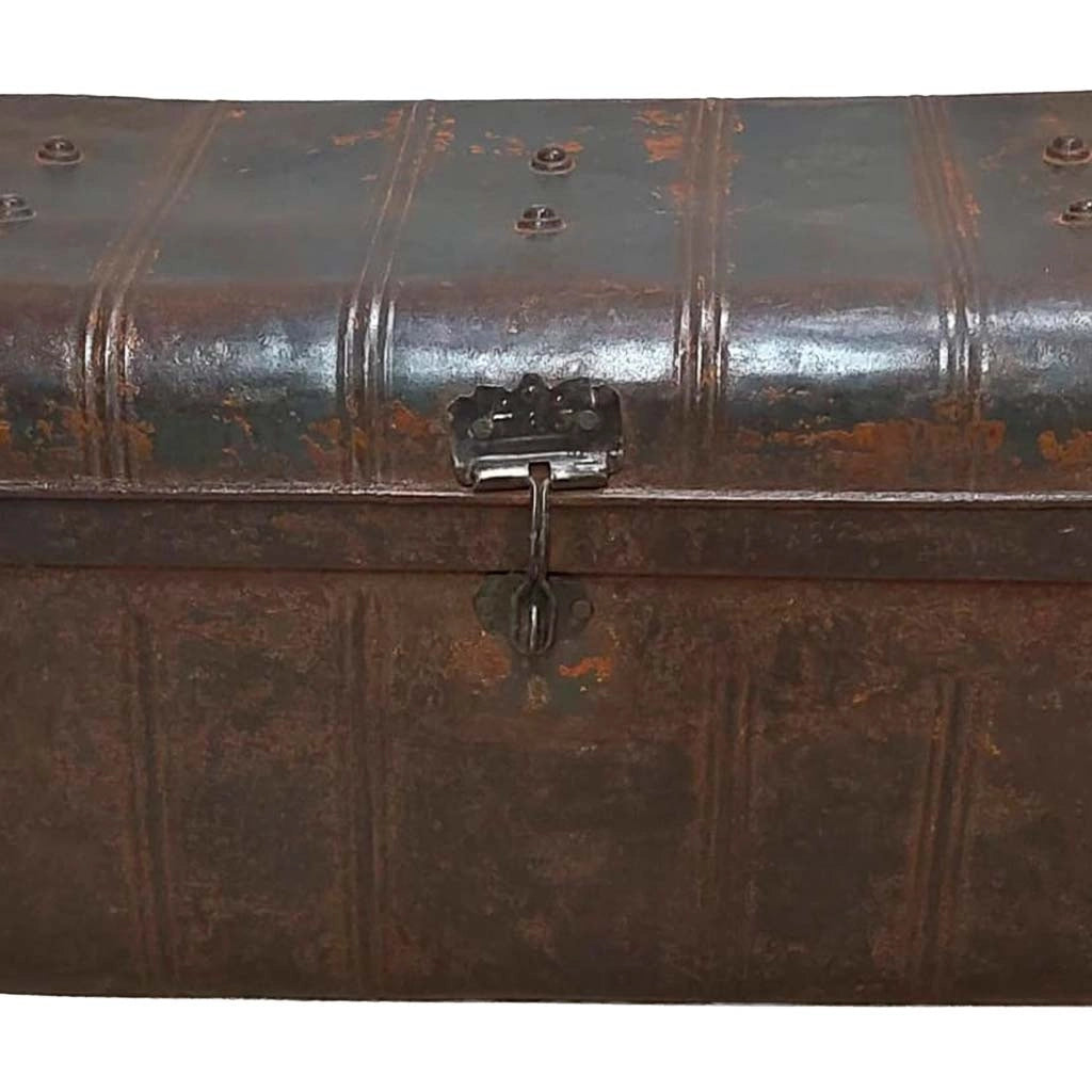 Valigia artigianale in metallo, 67x37x25h cm