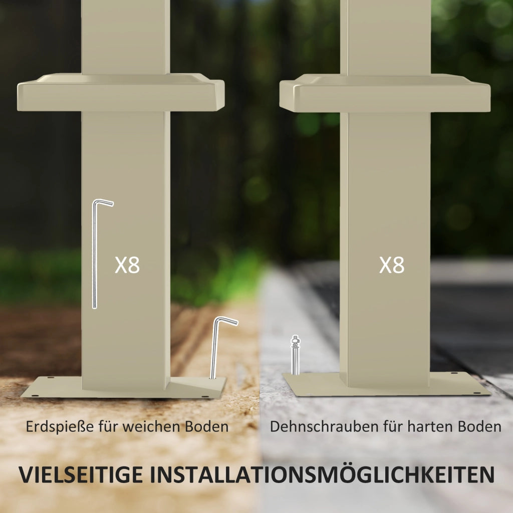 Pergola da Giardino 3x3 m con Tetto Retrattile ¨C zephmum ¨C UPF30+ Khaki