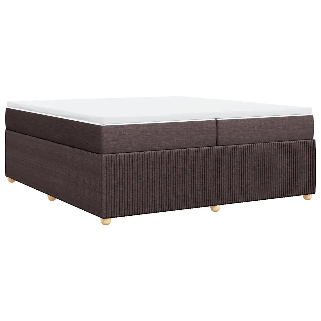 Giroletto a Molle con Materasso Marrone Scuro 200x200cm Tessuto