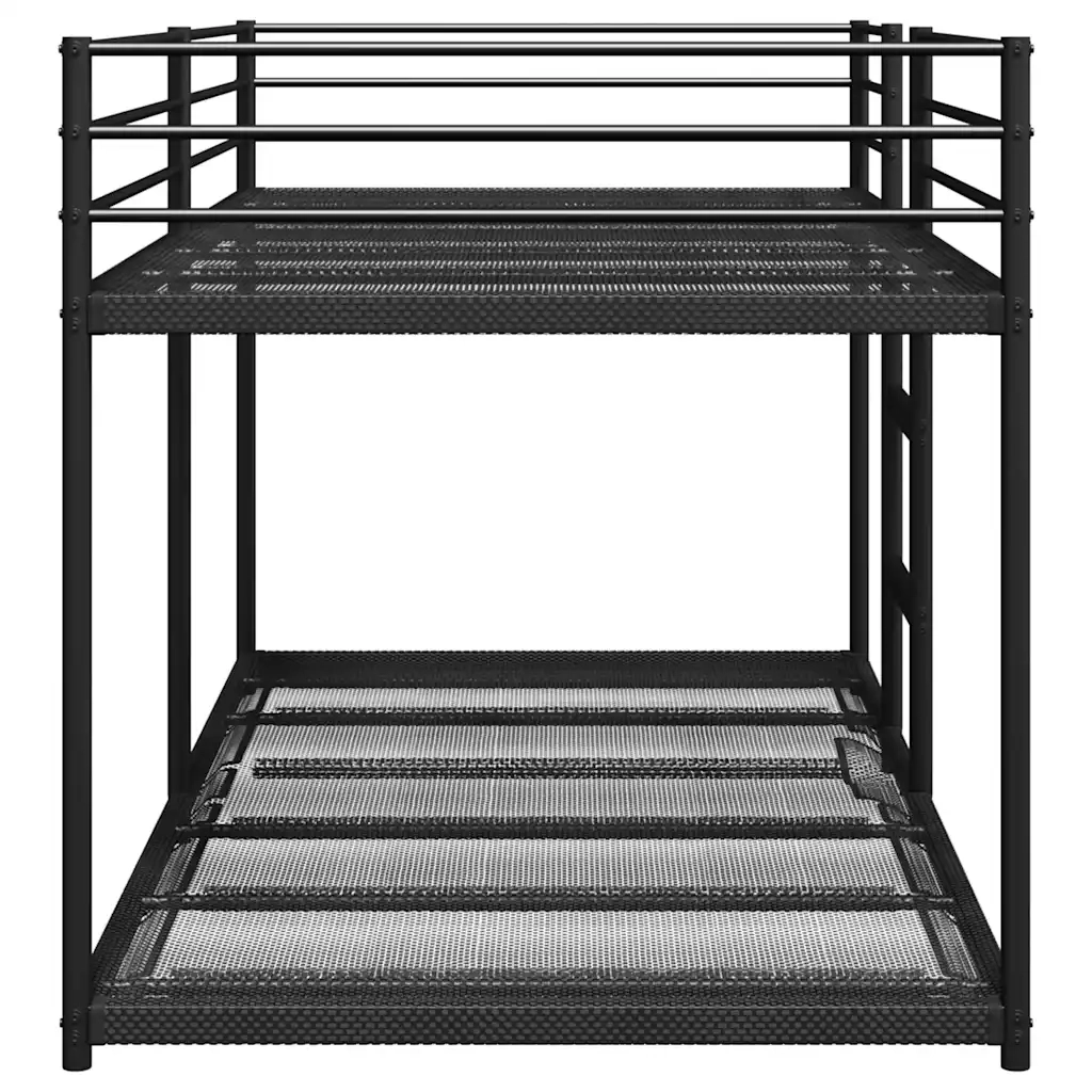 Letto a Castello senza Materasso Nero 100x190 cm in Acciaio 4019878