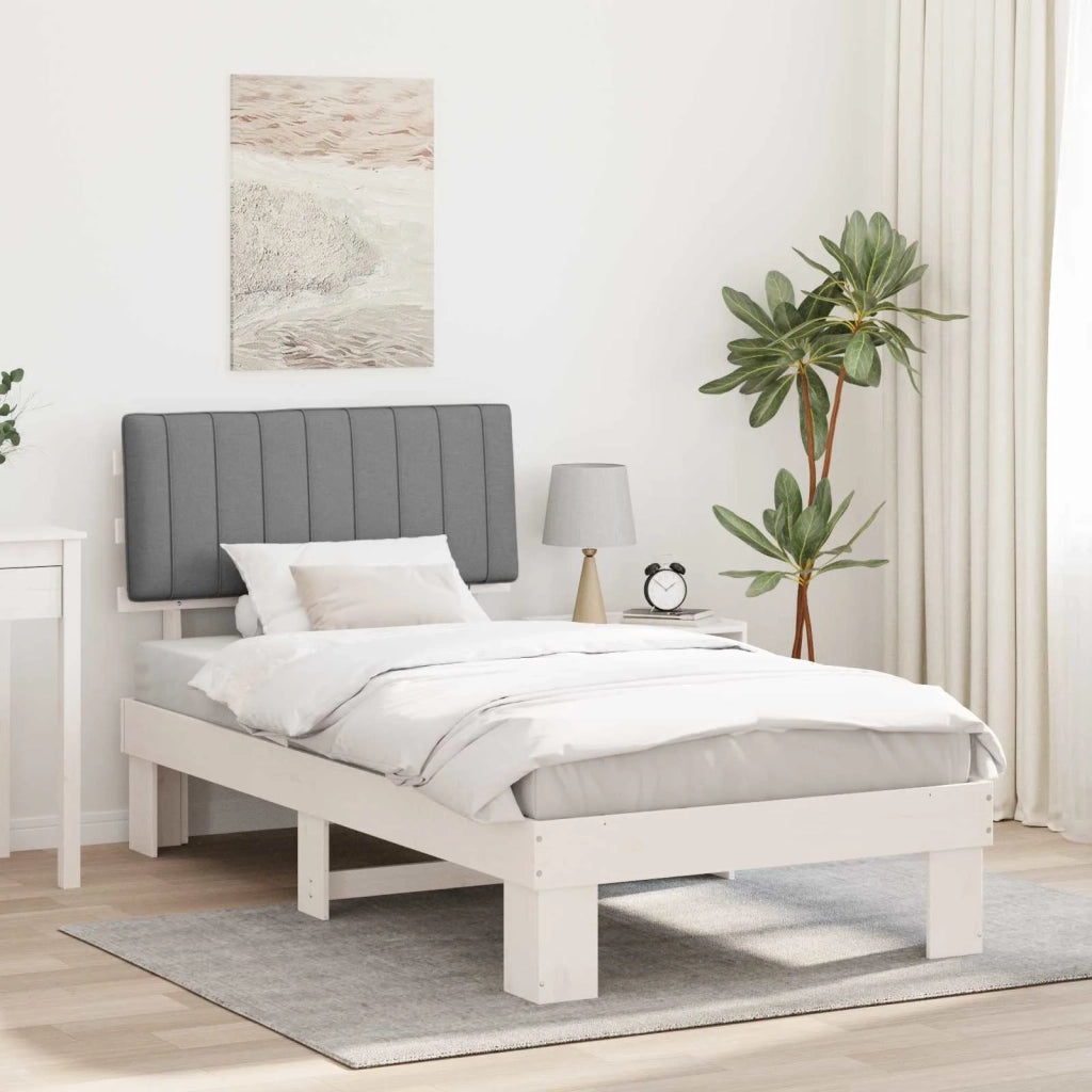 Letto con Testiera Rivestita Grigio chiaro 100 x 200 cm 877513