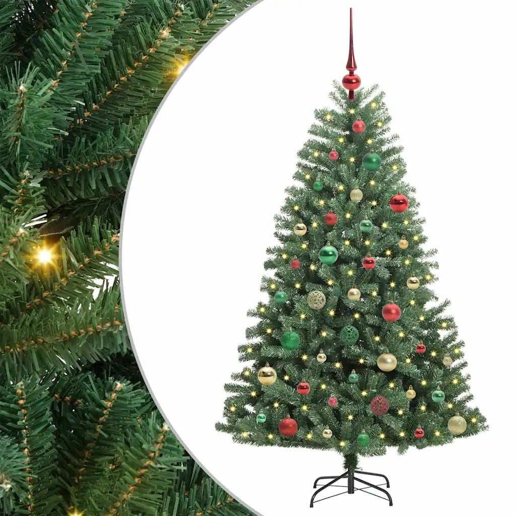 Albero di Natale Artificiale-Albero Natalizio con Rami Pieghevoli Verde 150 cm 170564