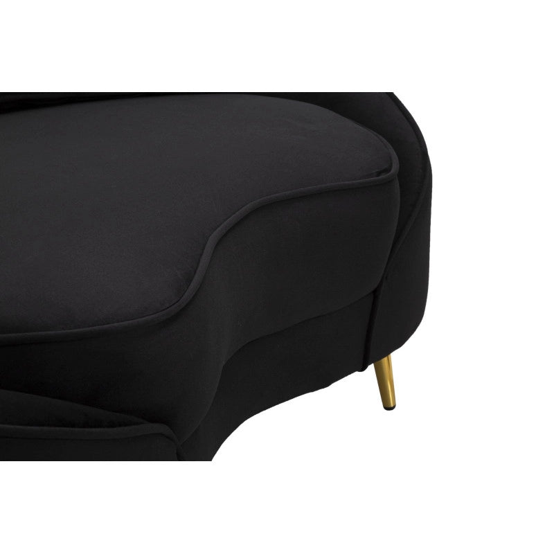 Divanetto 2 Posti Oslo Con Cuscini Nero cm 148x84x68