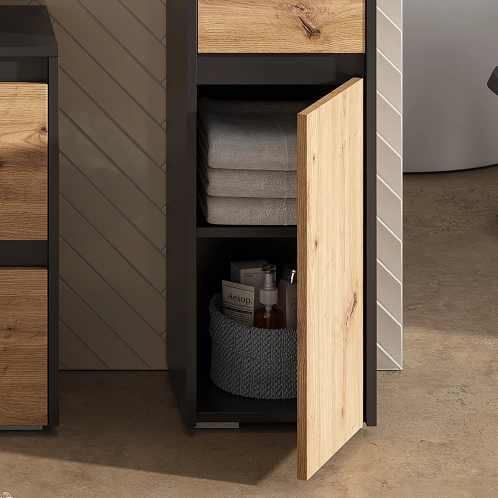 Vicco mobiletto bagno Antracite/Artisan 30.2 x 96.3 cm con cassetto e anta
