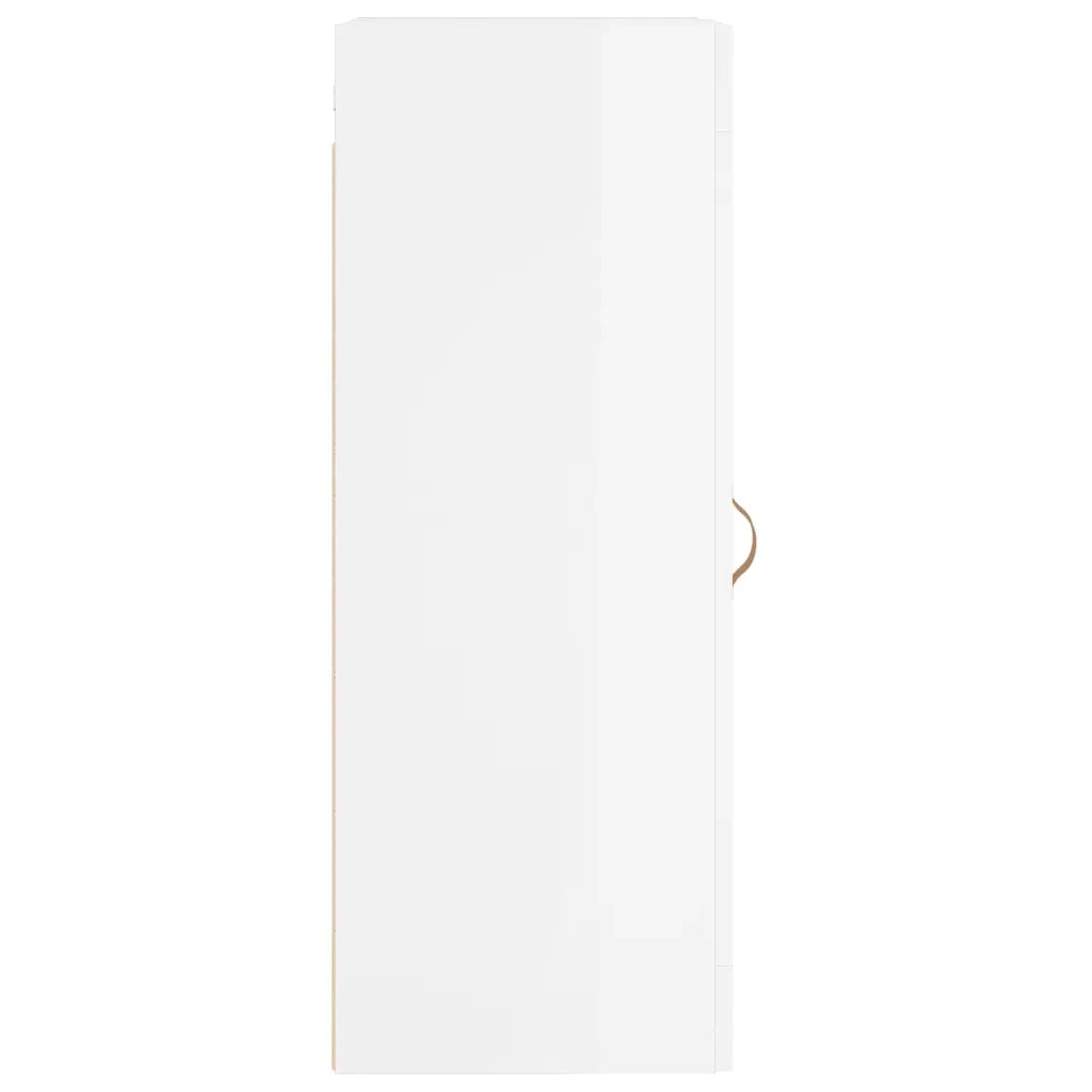 Mobile Parete Bianco Lucido 34,5x34x90 cm in Legno Multistrato 830478