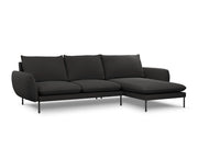 Cosmopolitan Design - Divano angolare destro "Vienna" 5 posti in bouclé nero 