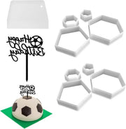 Modelli di Calcio - Spazzola per Creme 1 - Inserzione per Calcio - Muffinere per Biscotti a Forma di Calcio - Decorazioni per Torta a Tema Calcio - Muffinere per Fondant - Strumenti di Cottura per Feste di Compleanno DIY