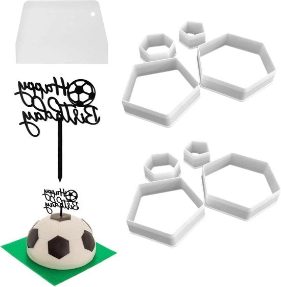 Modelli di Calcio - Spazzola per Creme 1 - Inserzione per Calcio - Muffinere per Biscotti a Forma di Calcio - Decorazioni per Torta a Tema Calcio - Muffinere per Fondant - Strumenti di Cottura per Feste di Compleanno DIY
