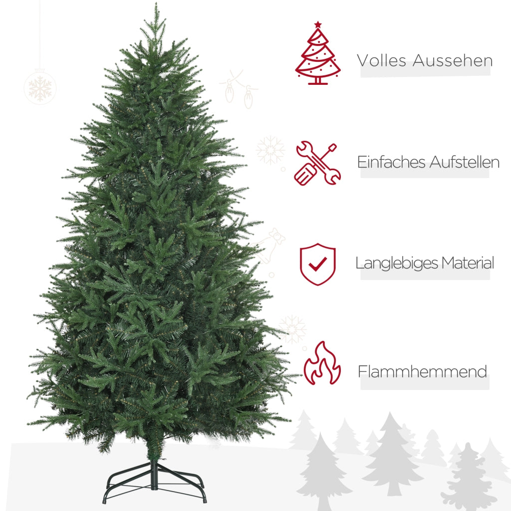 Albero di Natale artificiale, abete, aspetto realistico, montaggio rapido, plastica, verde, 114 x 114 x 180 cm
