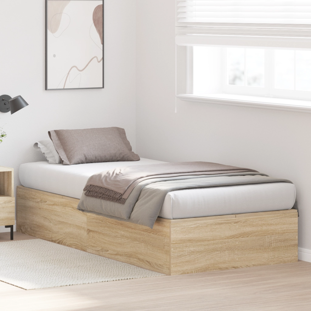 Struttura letto con contenitore in rovere Sonoma 80x200 cm