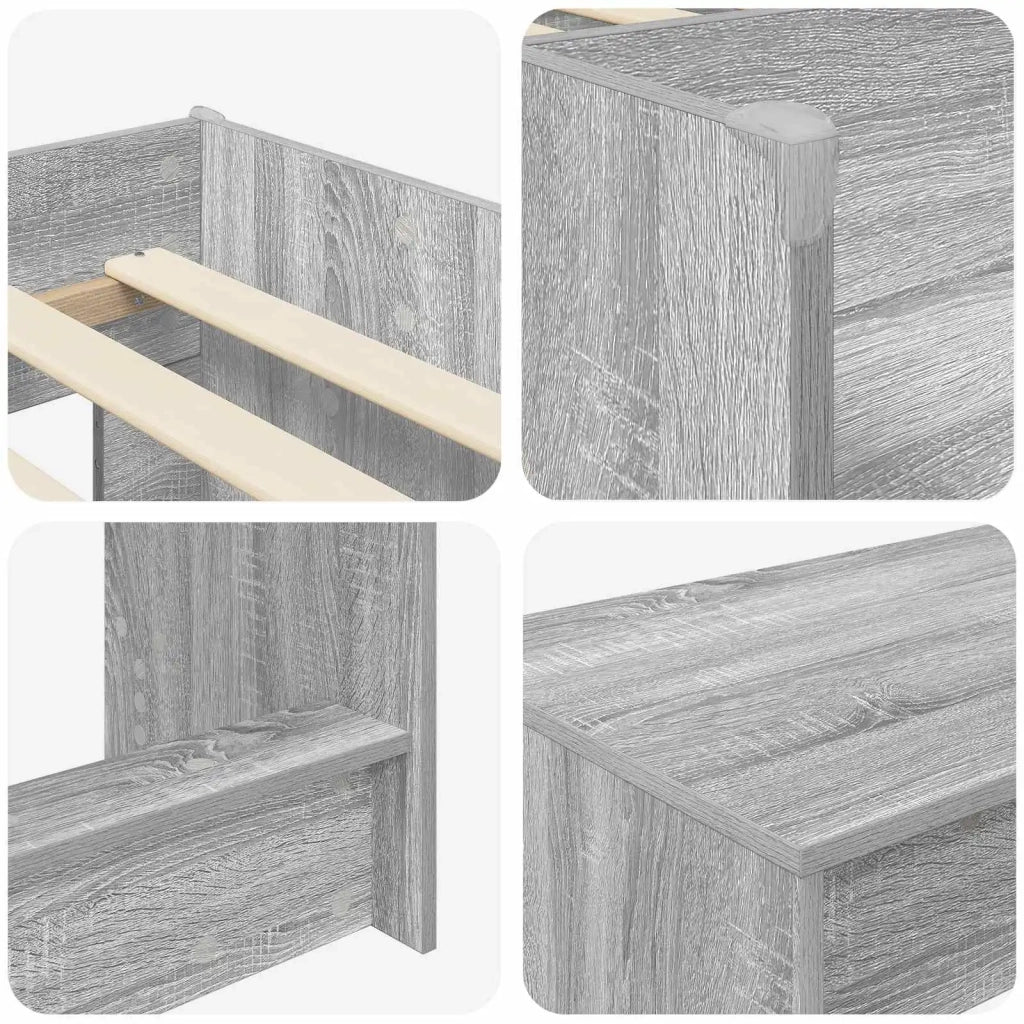 Struttura del Letto con Scrivania 2 pz Sonoma grigio 3423451
