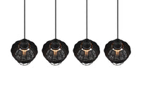 Lampada a Sospensione da Interno Attacco E27 in Tessuto Nero