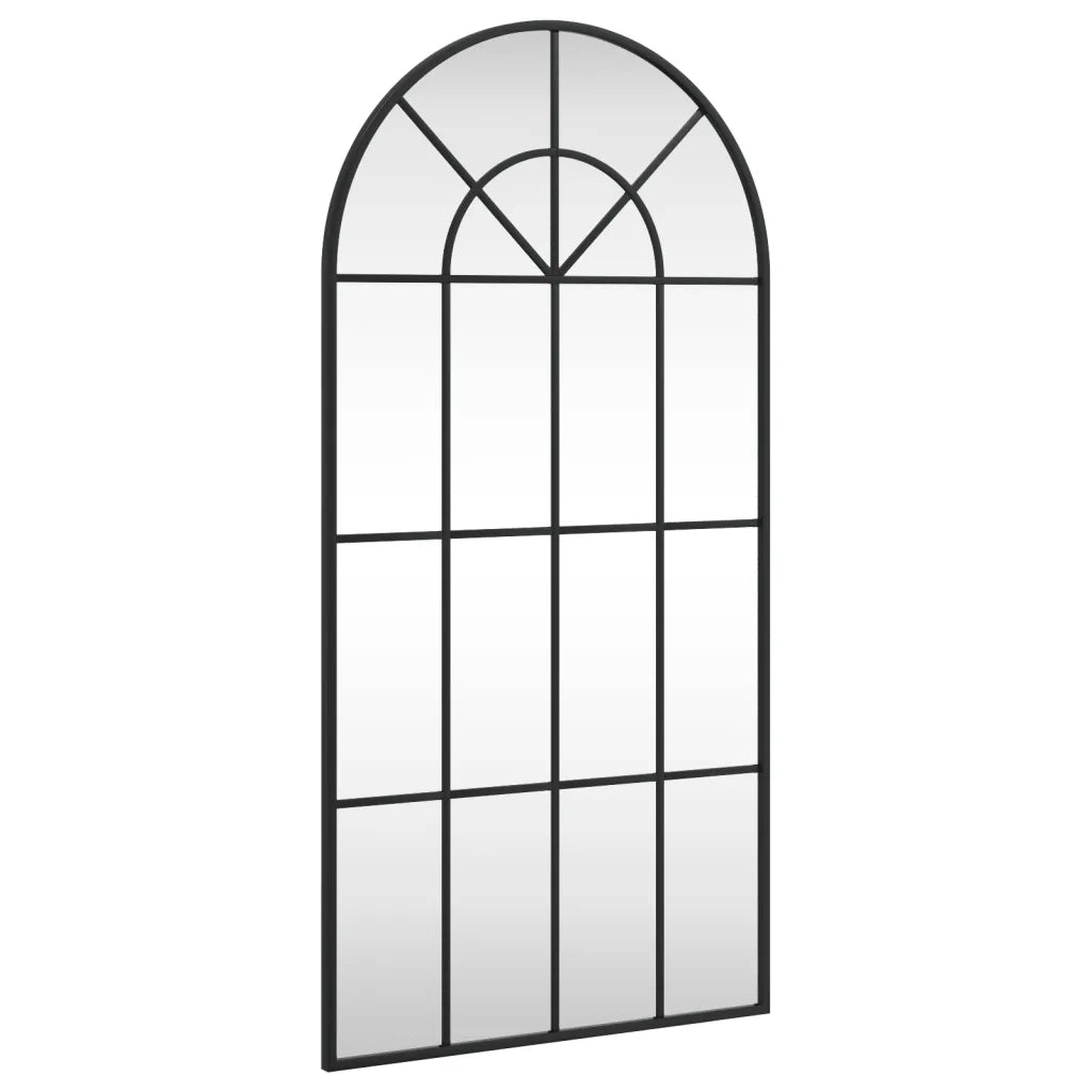 Specchio da Parete Nero 50x100 cm Arco in Ferro 358626