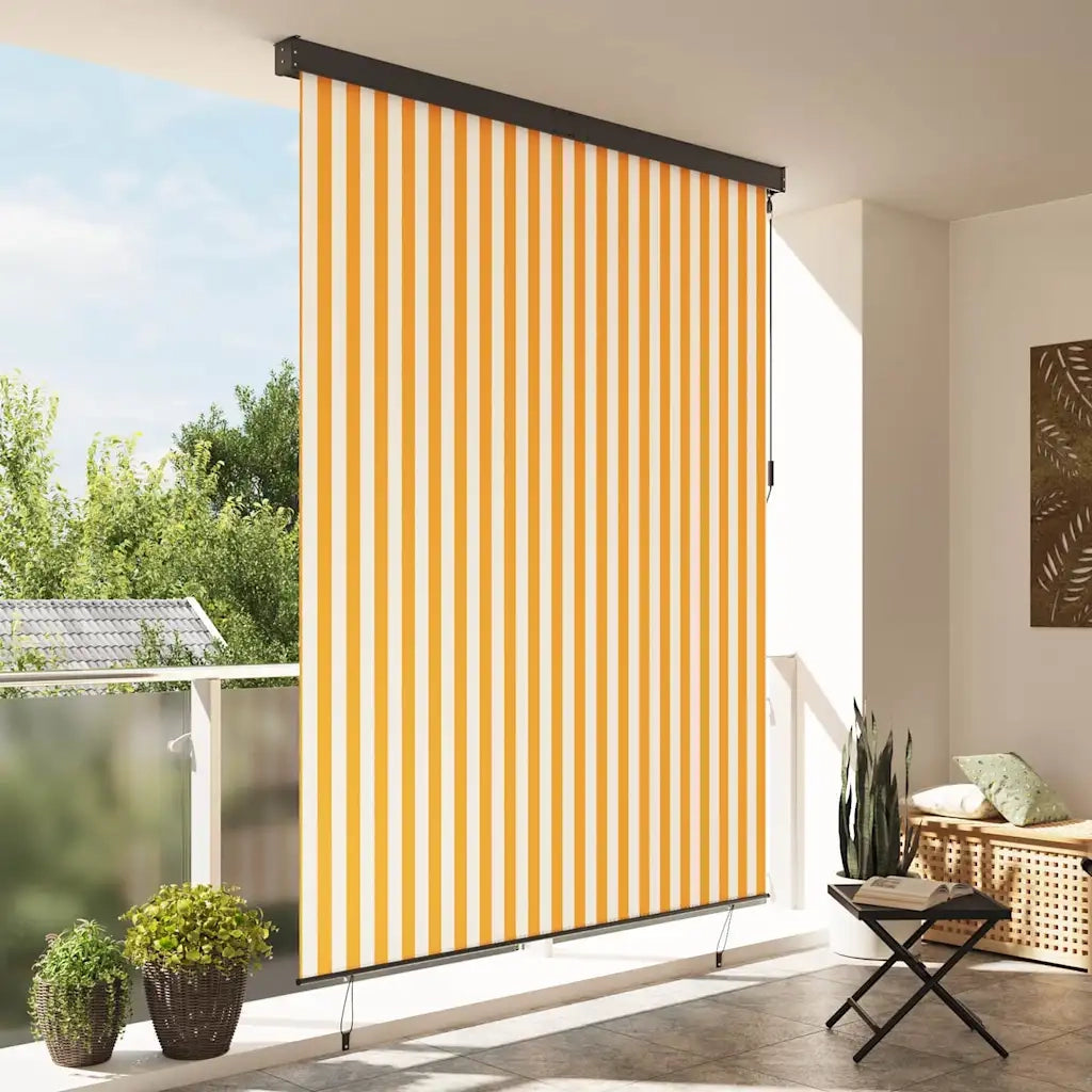 vidaXL Tenda a Rullo Esterna Arancione e bianco 220 x 250 cm Tessuto