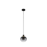 Lampadario Contemporaneo Oilella 1 Luce Acciaio Nero E Ottonediffusore Nero