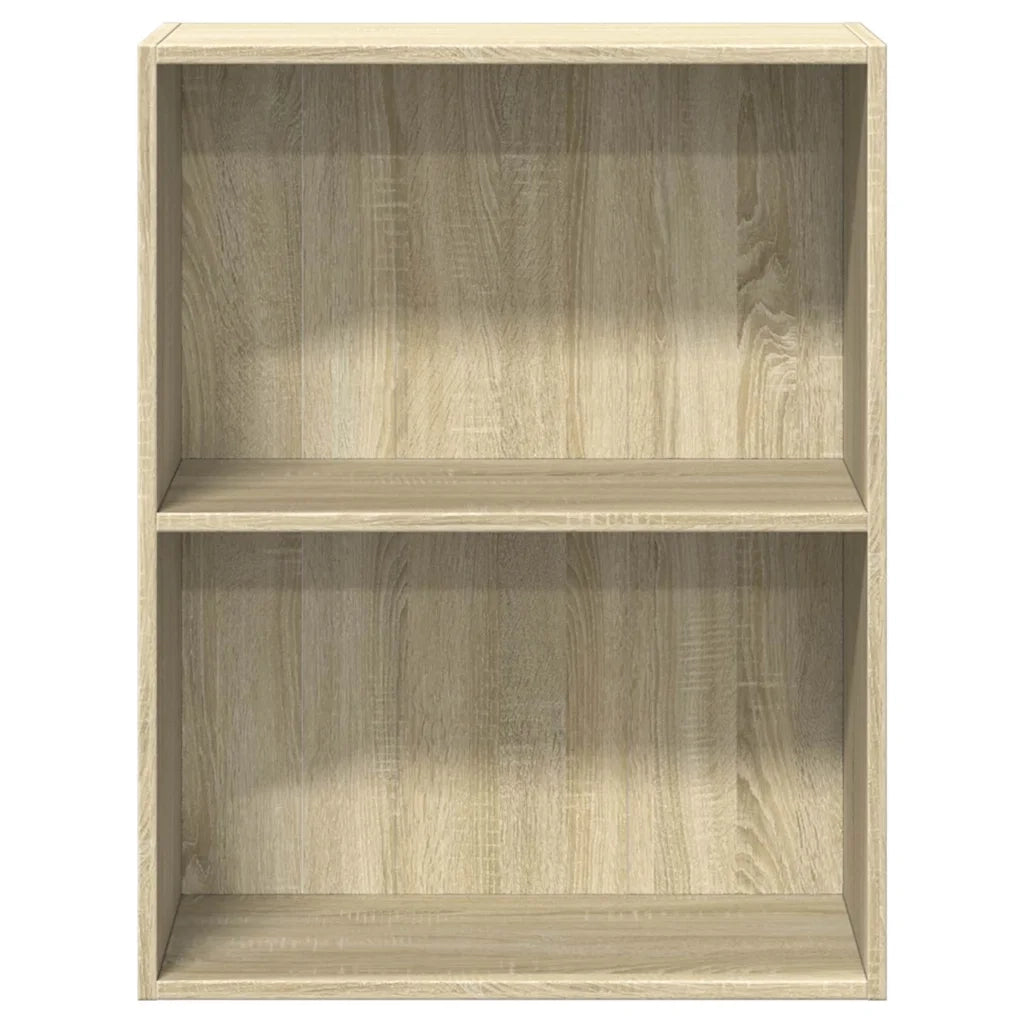 Libreria 2 Ripiani-Scaffale per Libri-Mobile di Stoccaggio Rovere Sonoma 60x30x76,5cm Legno Multistrato